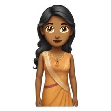 Indian girl wearing a dress sticker