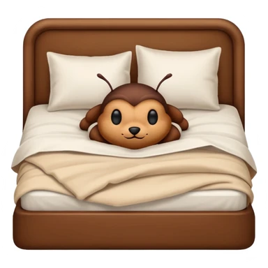 Bug snuggled in bed sticker
