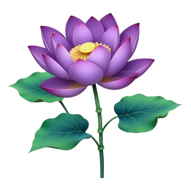 bouquet Purple Lotus,stem, Lotus leaf sticker