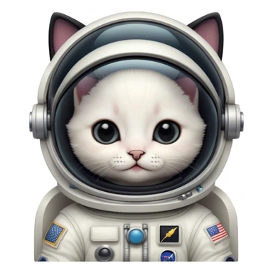 Black kitten astronaut  sticker