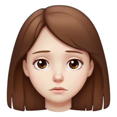 Super sad girl with brown hair sticker