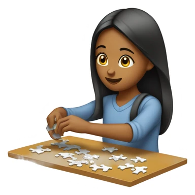 girl making puzzles sticker