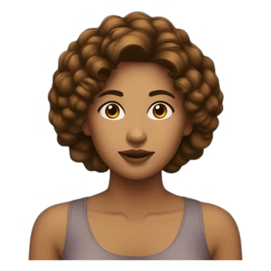 mulher morena de cabelo castanho escuro comprido sticker