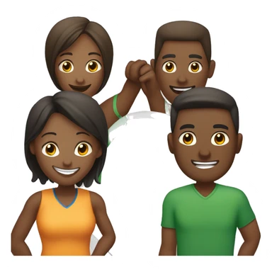 Four friends playing pickleball, 2 men and 2 women (1 man is brown skin) sticker
