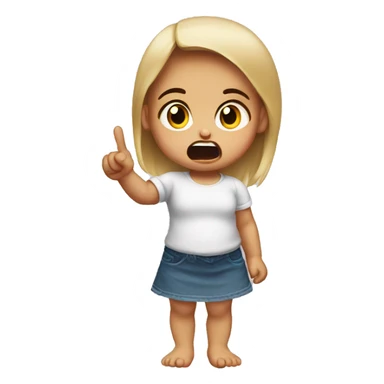 angry baby girl pointing with hand sticker