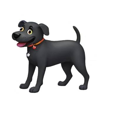 Black dog farting a rainbow cloud sticker