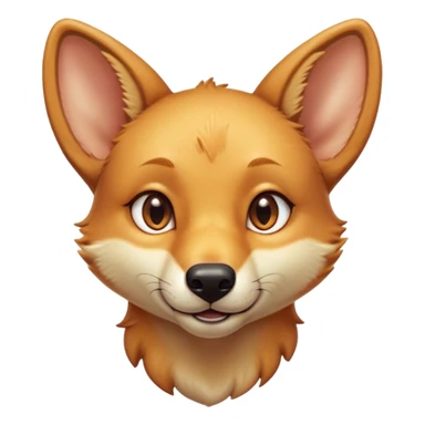 Cinematic Cute Dingo Portrait Emoji, Head tilted playfully and inquisitively, featuring a glossy sandy fur with naturally perky ears and round, sparkling amber eyes filled with curious mischief, Simplified yet irresistibly adorable features, highly detailed, glowing with a warm, friendly glow, high shine, affectionate and spirited, stylized with a touch of outback whimsy, bright and endearing, soft glowing outline, capturing the essence of a mischievous yet loving dingo, so playful it feels like it could bound out of the screen into your arms! sticker