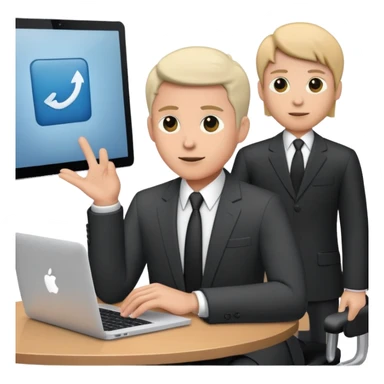 Business meeting online macbook sticker