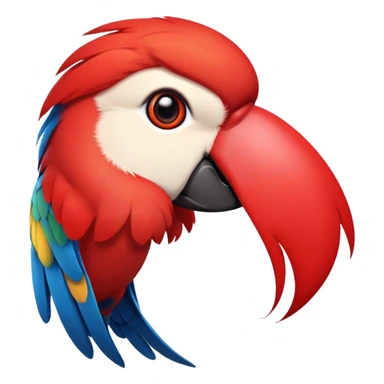 cinematic-cute-macaw-portrait-emoji,-head-tilted-playfully-and-inquisitively,-with-a-dazzling-red-plumage-and-round,-sparkling-eyes-filled-with-charm,-simplified-yet-irresistibly-adorable-features,-highly-detailed sticker