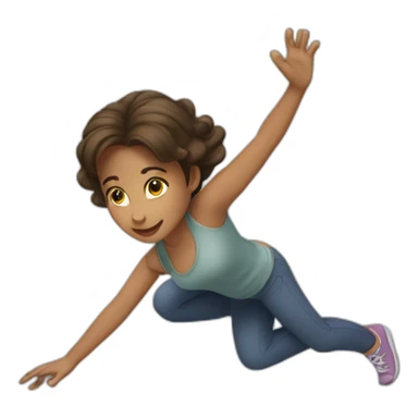Girl reaching do thing on the floor sticker