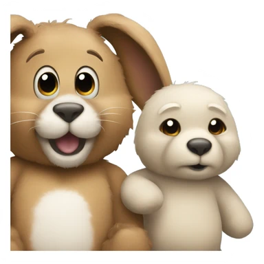 Bunny and teddy bear sticker