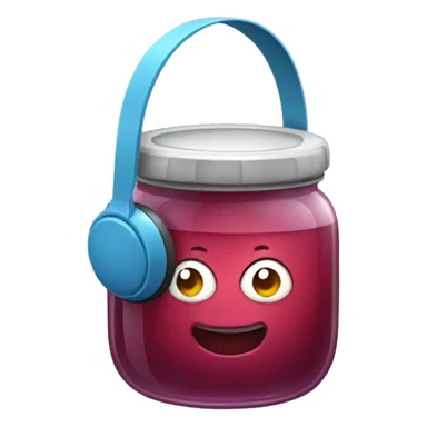 Jar of jelly with headphones sticker
