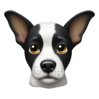 Black and white dog with yoda ears sticker