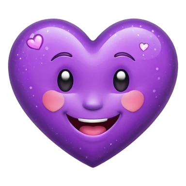Laughing Glittery purple heart sticker