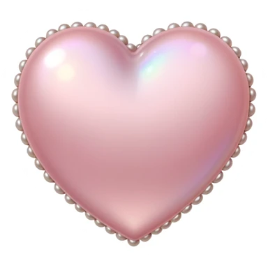 Pale pink heart with pale pink pearls around it  sticker