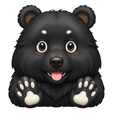 black dog with white paws looks like bear sticker