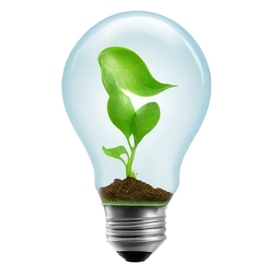 a plant sprout inside an idea lightbulb sticker