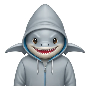 Shark wearing hoodie sticker
