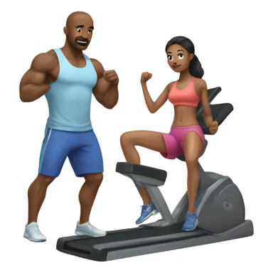 Couple gym workout sticker