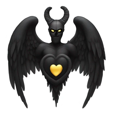 Black heart with wings and horns sticker