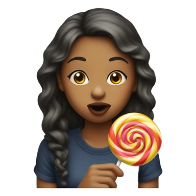 Girl sucking lollipop sticker