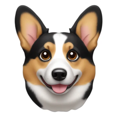 Black and white and tan corgi sticker