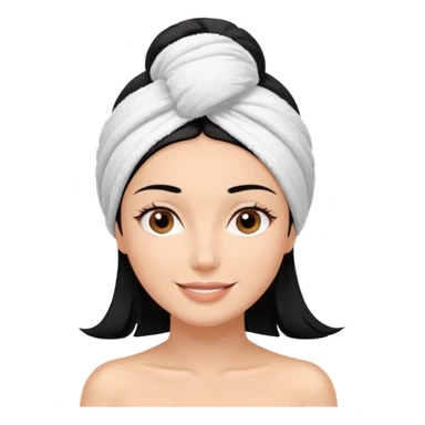 happy woman relaxing at the spa black hair dark brown eyes  sticker