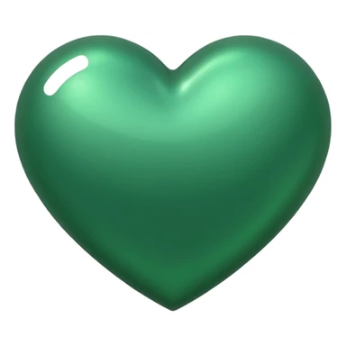 heart with a metallic green finish sticker