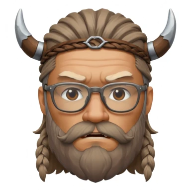Glasses-Wearing wild viking büst sticker
