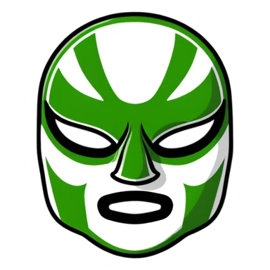 luchador mask in Milwaukee Bucks basketball team colors sticker