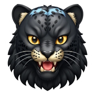 winged black leopard roaring sticker