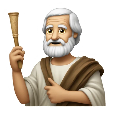 Aristotle holding a papyrus in his hand sticker