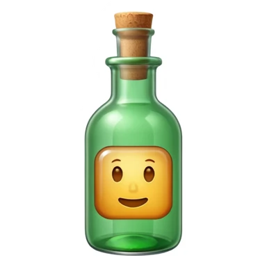 Message letter in green Bottle sticker