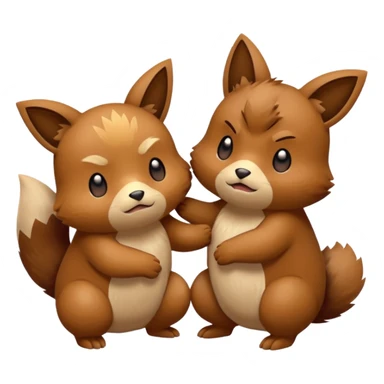 2 friendly pokemans one fell down and the other is helping the other get up  sticker