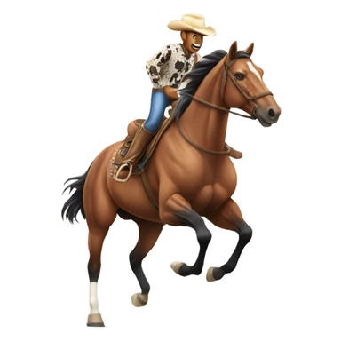 Running Horse with pard cowboy hat sticker