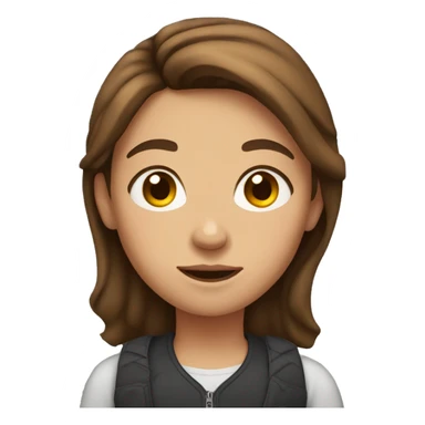 Girl with brown hair, big attitude sticker