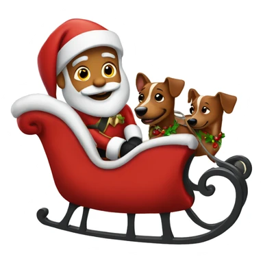 Santa and his sleigh, replacing the reindeer with daschunds wearing tuxedos sticker