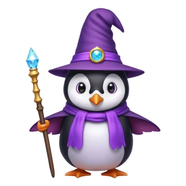 Purple wizard penguin sticker
