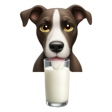 Dog licking a pool of milk un the summer sticker