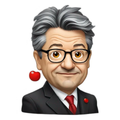 jean luc mélanchon avec un nez rouge de clown sticker