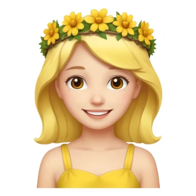 girl with flower crown in yellow dress sticker