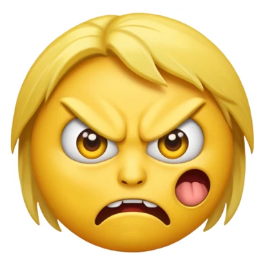 angry face emoji which is also rolling it's eyes sticker