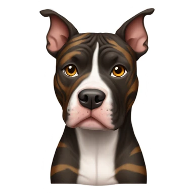 pitbull terrier dark brindle tiger stripes sticker