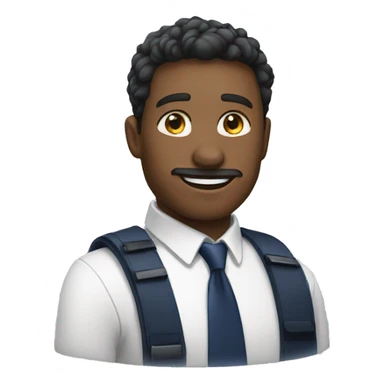 A modern man with glass white shirt and  navy blue tie goodbye sticker