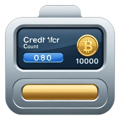 A clean, minimalist “credit counter” badge icon that communicates cumulative usage of design tokens (colours, font sizes, spacing) with an intentional economy of variation. sticker