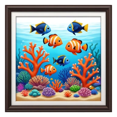 Great Barrier Reef Landmark Emoji – Featuring colorful coral formations and tropical fish. sticker