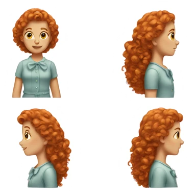 Ginger girl with curly hair and bow sticker
