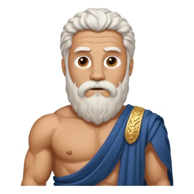 An emoji of the Greek god Zeus sticker
