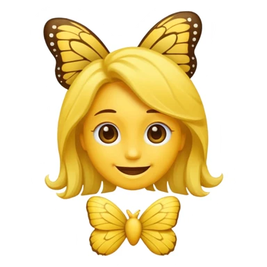 Emoji sourire avec un nœud papillon dans les cheveux sticker