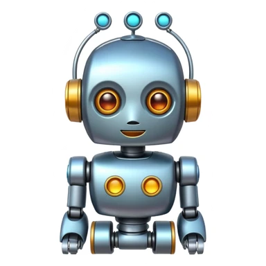 whimsical robot emodji sticker